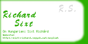 richard sixt business card